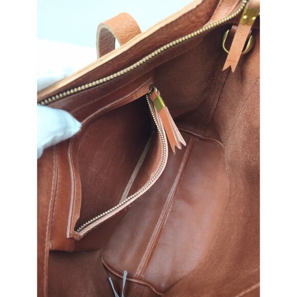 Madewell Brown Leather Double Handles Tote Bag - Picture 10 of 16